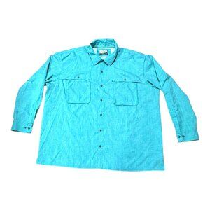 Magellan Outdoors Angler Fit 4XL Turquoise Boating Shirt Green Blue Fishing READ